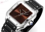 THB Factory Cartier Santos Brown/Grey Face Rubber Band 1847 MC Movement Watch